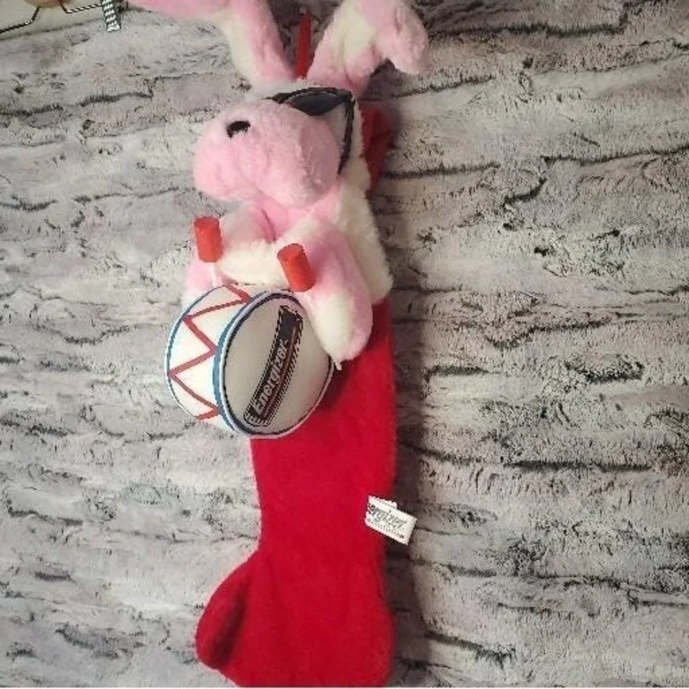 Vintage Energizer Bunny Advertising Plush 30'' Christmas Stocking 1993 Wire Ears